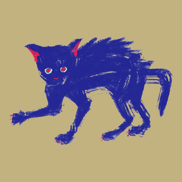 Threadless Nate Christenson Expressionist Cat Button
