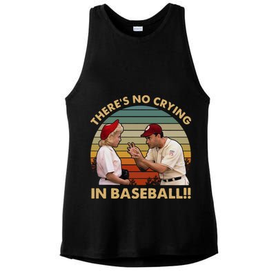 ThereS No Crying In Funny Baseball Vintage Retro Ladies PosiCharge Tri-Blend Wicking Tank
