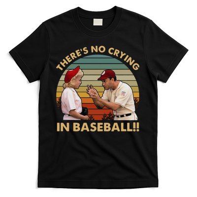 ThereS No Crying In Funny Baseball Vintage Retro T-Shirt
