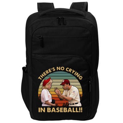 ThereS No Crying In Funny Baseball Vintage Retro Impact Tech Backpack