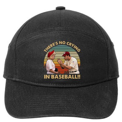 ThereS No Crying In Funny Baseball Vintage Retro 7-Panel Snapback Hat