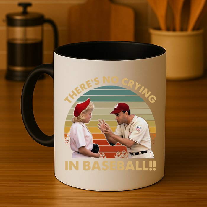 ThereS No Crying In Funny Baseball Vintage Retro Mug