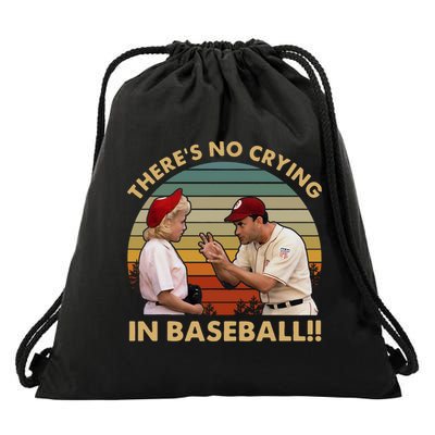 ThereS No Crying In Funny Baseball Vintage Retro Drawstring Bag