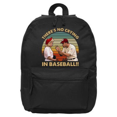 ThereS No Crying In Funny Baseball Vintage Retro 16 in Basic Backpack
