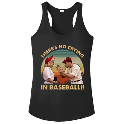 ThereS No Crying In Funny Baseball Vintage Retro Ladies PosiCharge Competitor Racerback Tank