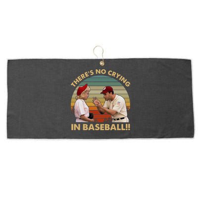 ThereS No Crying In Funny Baseball Vintage Retro Large Microfiber Waffle Golf Towel