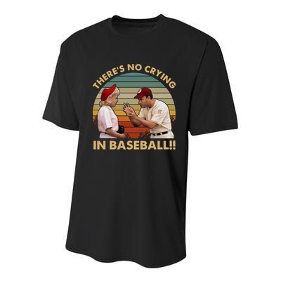 ThereS No Crying In Funny Baseball Vintage Retro Youth Performance Sprint T-Shirt