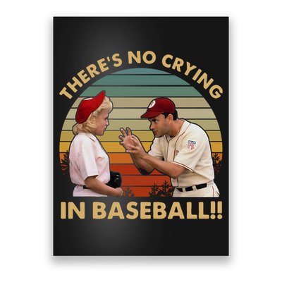 ThereS No Crying In Funny Baseball Vintage Retro Poster