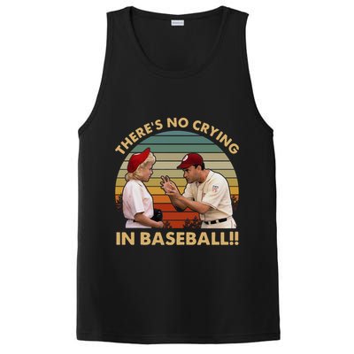 ThereS No Crying In Funny Baseball Vintage Retro PosiCharge Competitor Tank