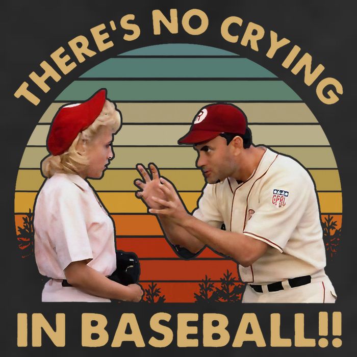 ThereS No Crying In Funny Baseball Vintage Retro Golf Towel