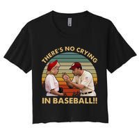 ThereS No Crying In Funny Baseball Vintage Retro Crop Top