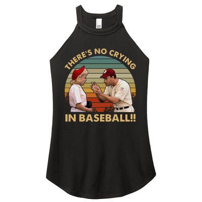 ThereS No Crying In Funny Baseball Vintage Retro Women's Perfect Tri Rocker Tank