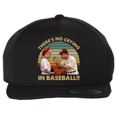 ThereS No Crying In Funny Baseball Vintage Retro Wool Snapback Cap