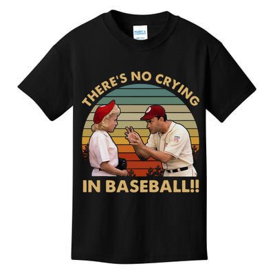 ThereS No Crying In Funny Baseball Vintage Retro Kids T-Shirt