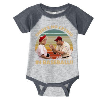 ThereS No Crying In Funny Baseball Vintage Retro Infant Baby Jersey Bodysuit