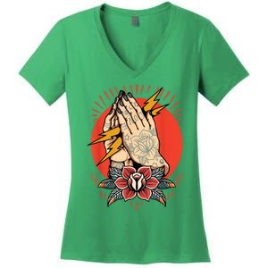 Tattoo Needle Color Skin Tattoo Artist Body Women's V-Neck T-Shirt