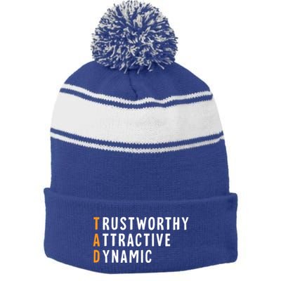 Tad Name Definition Meaning Funny Birthday Gift Stripe Pom Pom Beanie