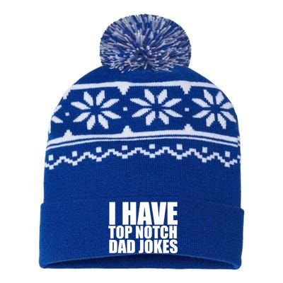 Top Notch Dad Jokes Gift USA-Made Snowflake Beanie