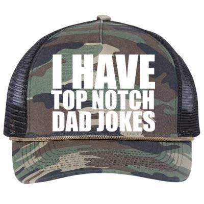 Top Notch Dad Jokes Gift Retro Rope Trucker Hat Cap