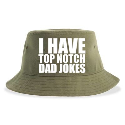 Top Notch Dad Jokes Gift Sustainable Bucket Hat