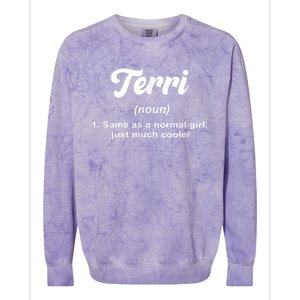 Terri Noun Definition Personalized Name Terri Colorblast Crewneck Sweatshirt