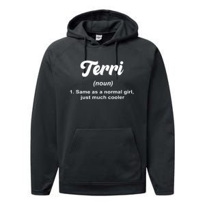 Terri Noun Definition Personalized Name Terri Performance Fleece Hoodie