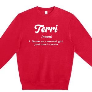 Terri Noun Definition Personalized Name Terri Premium Crewneck Sweatshirt