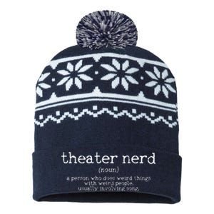 Theatre Nerd Definition Musical Actor Acting Funny Gift USA-Made Snowflake Beanie