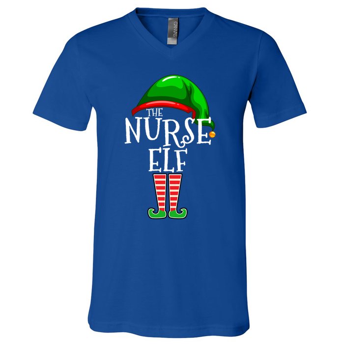 The Nurse Elf Family Matching Group Christmas Gift Funny Gift V-Neck T-Shirt