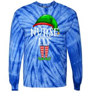 The Nurse Elf Family Matching Group Christmas Gift Funny Gift Tie-Dye Long Sleeve Shirt