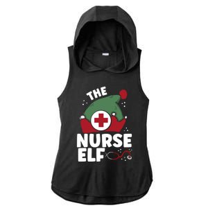 The Nurse Elf Christmas Nursing Squad Funny Family Matching Funny Gift Ladies PosiCharge Tri-Blend Wicking Draft Hoodie Tank