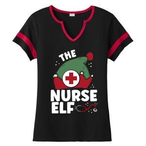 The Nurse Elf Christmas Nursing Squad Funny Family Matching Funny Gift Ladies Halftime Notch Neck Tee