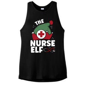 The Nurse Elf Christmas Nursing Squad Funny Family Matching Funny Gift Ladies PosiCharge Tri-Blend Wicking Tank