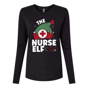 The Nurse Elf Christmas Nursing Squad Funny Family Matching Funny Gift Womens Cotton Relaxed Long Sleeve T-Shirt