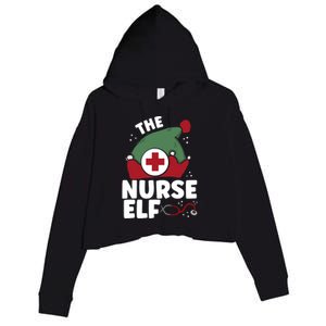 The Nurse Elf Christmas Nursing Squad Funny Family Matching Funny Gift Crop Fleece Hoodie