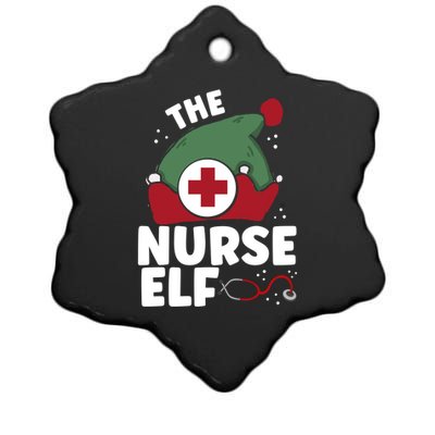 The Nurse Elf Christmas Nursing Squad Funny Family Matching Funny Gift Ceramic Star Ornament