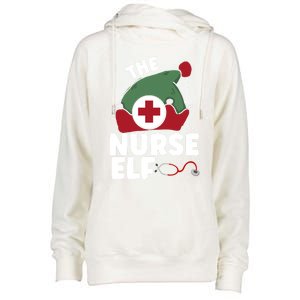 The Nurse Elf Christmas Nursing Squad Funny Family Matching Funny Gift Womens Funnel Neck Pullover Hood