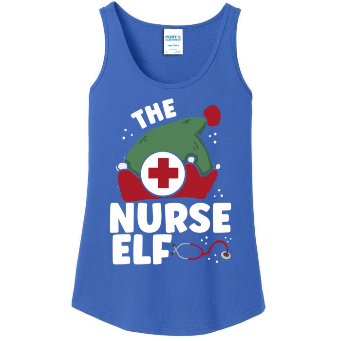 The Nurse Elf Christmas Nursing Squad Funny Family Matching Funny Gift Ladies Essential Tank