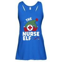 The Nurse Elf Christmas Nursing Squad Funny Family Matching Funny Gift Ladies Essential Flowy Tank