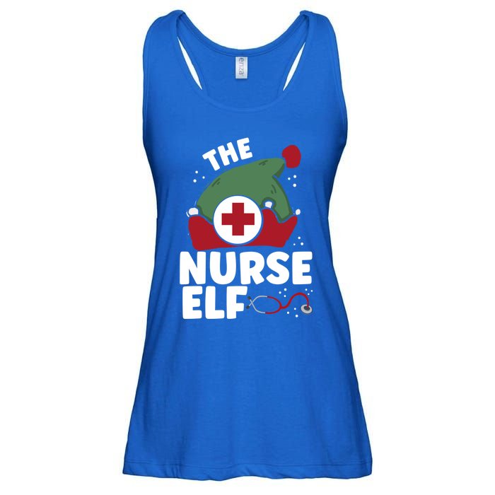 The Nurse Elf Christmas Nursing Squad Funny Family Matching Funny Gift Ladies Essential Flowy Tank