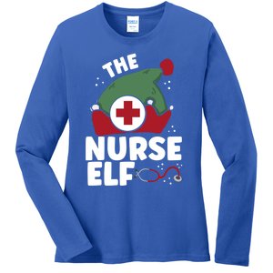 The Nurse Elf Christmas Nursing Squad Funny Family Matching Funny Gift Ladies Long Sleeve Shirt