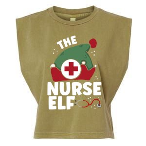 The Nurse Elf Christmas Nursing Squad Funny Family Matching Funny Gift Garment-Dyed Women's Muscle Tee