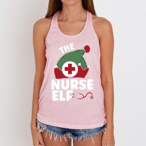 The Nurse Elf Christmas Nursing Squad Funny Family Matching Funny Gift Women's Knotted Racerback Tank