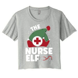 The Nurse Elf Christmas Nursing Squad Funny Family Matching Funny Gift Women's Crop Top Tee