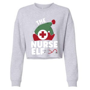 The Nurse Elf Christmas Nursing Squad Funny Family Matching Funny Gift Cropped Pullover Crew