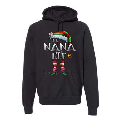 The Nana Elf  Matching Family Funny Christmas Grandma Premium Hoodie