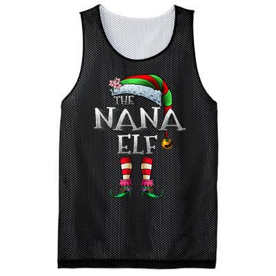 The Nana Elf  Matching Family Funny Christmas Grandma Mesh Reversible Basketball Jersey Tank