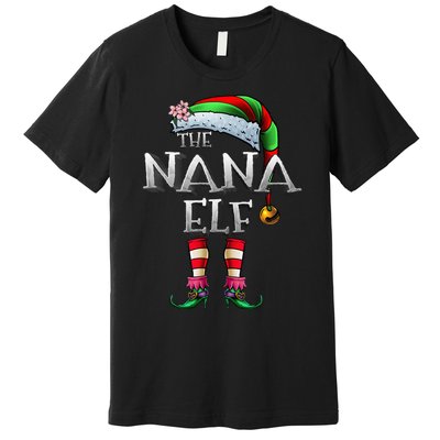 The Nana Elf  Matching Family Funny Christmas Grandma Premium T-Shirt