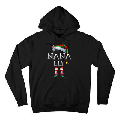 The Nana Elf  Matching Family Funny Christmas Grandma Tall Hoodie