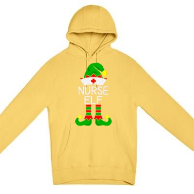 The Nurse Elf Funny Christmas Gift Premium Pullover Hoodie